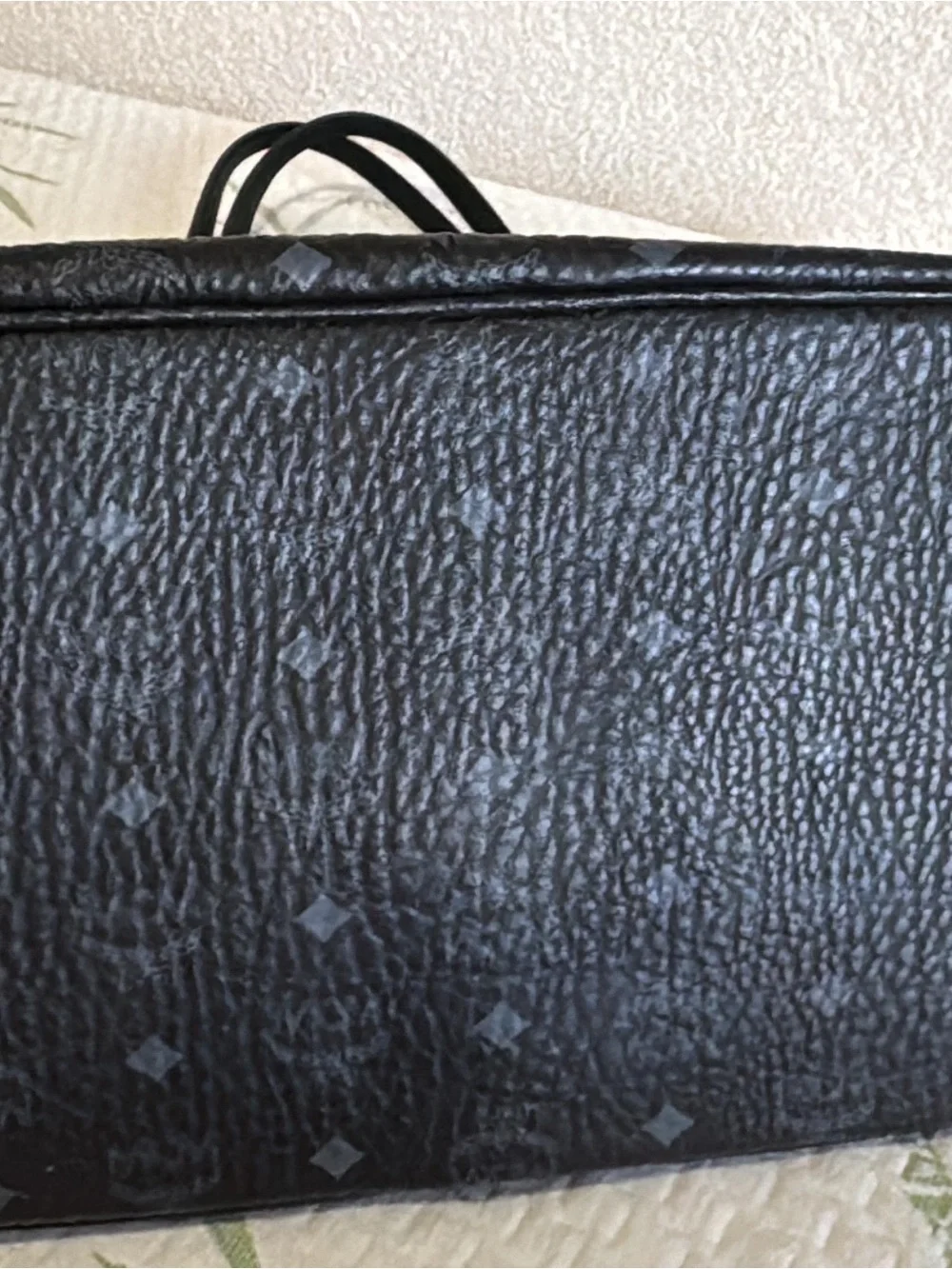 MCM Black Monogrammed Large Leather Tote